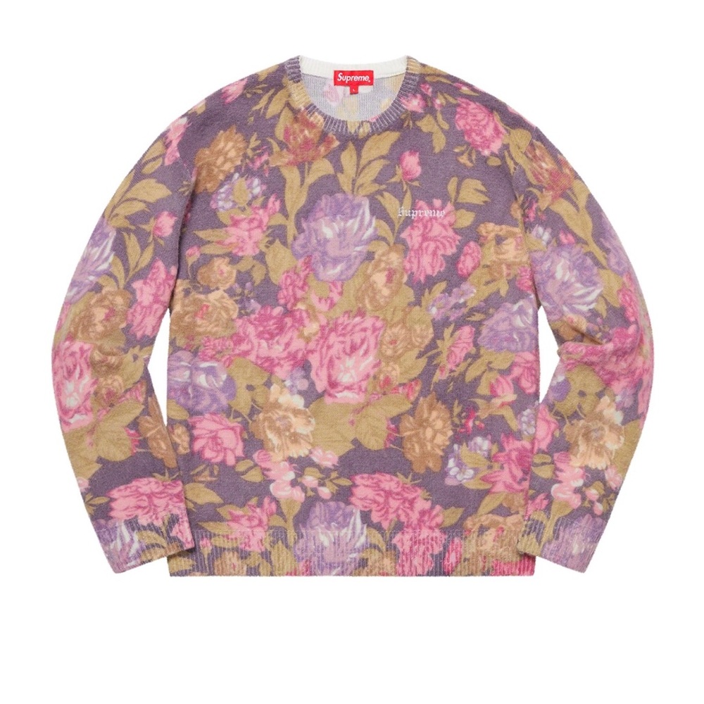 Supreme Printed Floral Angora Sweater sz Medium